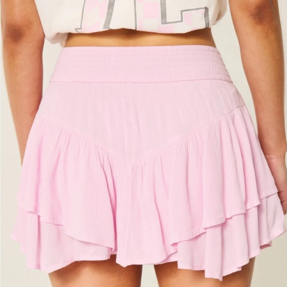Pink Ruffled Mini Skort - Picture 3 of 5